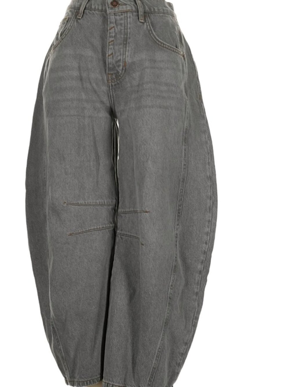 We The Free People Lucky You Mid Rise Barrel Jeans Archive Grey Boho 25 NWT $98 - Picture 7 of 16